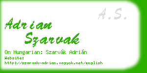 adrian szarvak business card