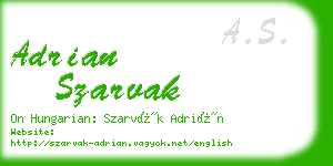 adrian szarvak business card